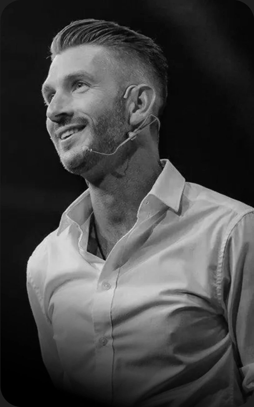 Tim, a European biohacker, wearing the Hume Health Band for longevity tracking